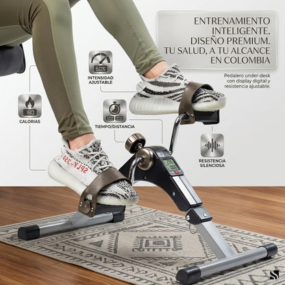 Mini Bicicleta Spinning Pedal Portátil con Pantalla LCD