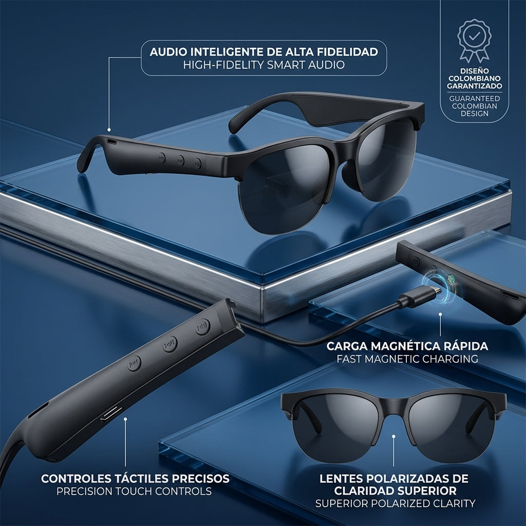Lentes Gafas Inteligentes Bluetooth Audi