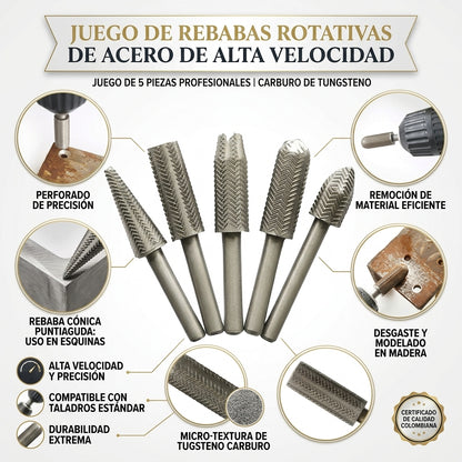 Fresas para Pulir Metal  por 5 Piezas