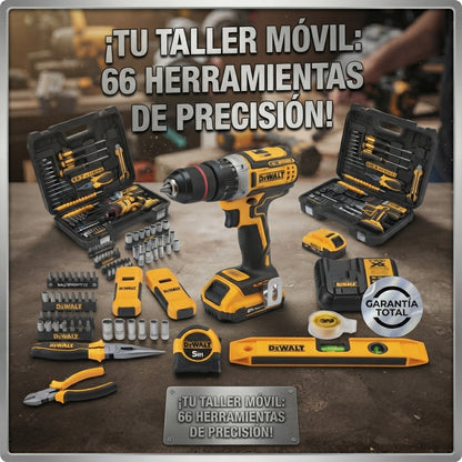 Taladro Inalámbrico Tipo DeWalt 24V – Kit 34 Accesorios