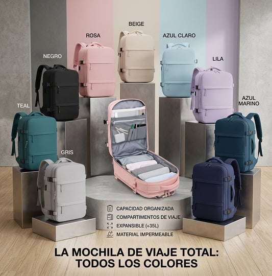 Mochila de Viaje Grande Multifuncional con Compartimento para Zapatos y Puerto USB
