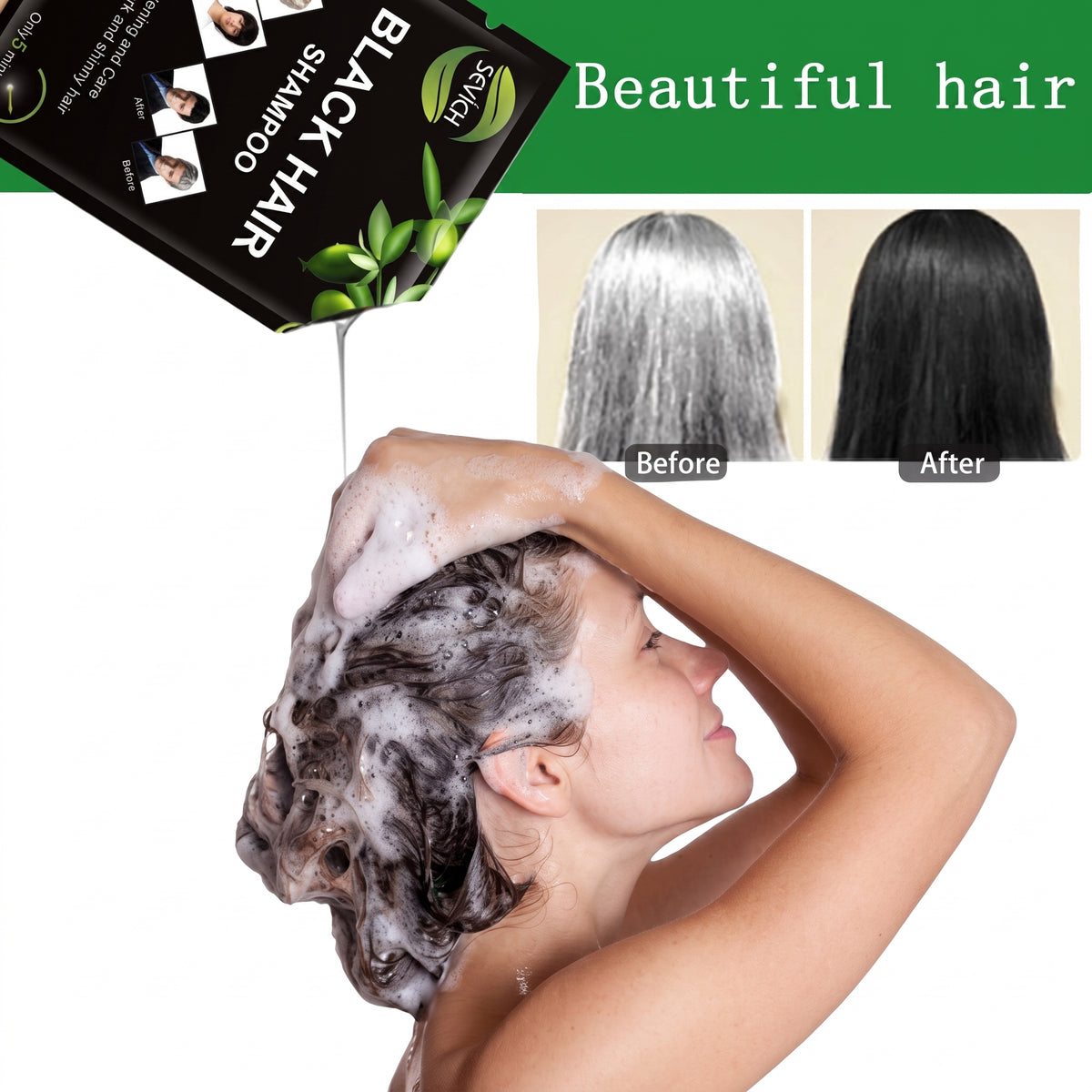 Shampoo Tinte Negro Black Hair