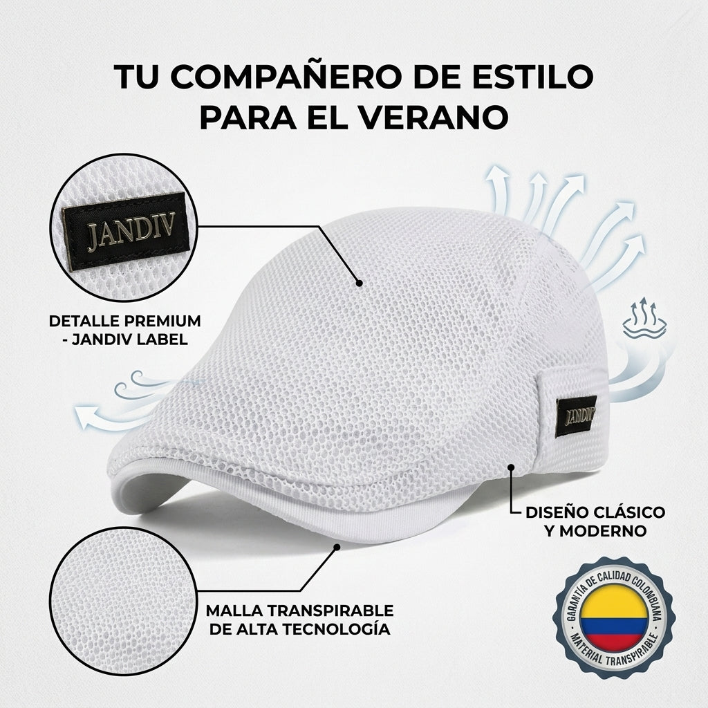 Boina Modelo Italiano Unisex – 100% Algodón, Color Blanco