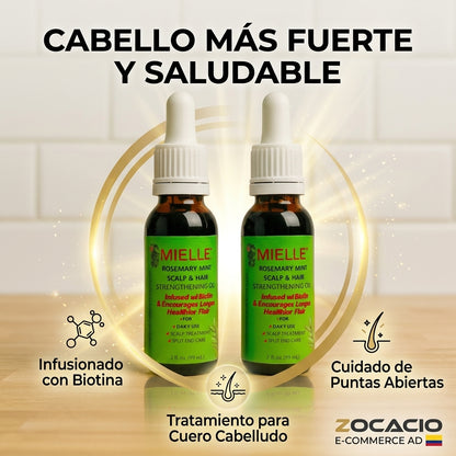 Aceite Capilar de Romero y Menta - Mielle Set x2