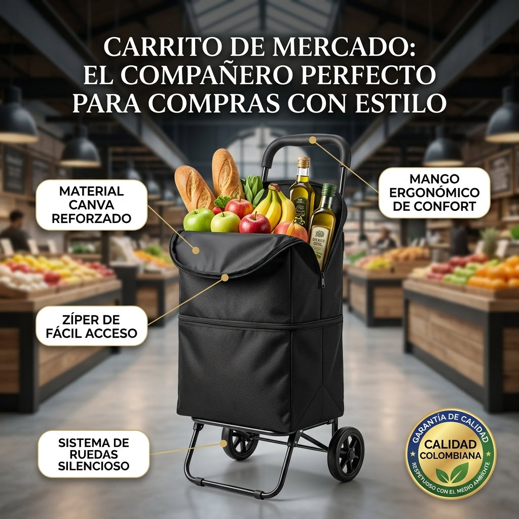 Carrito de Compras Ligero y Plegable – Capacidad hasta 20 kg
