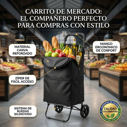 Carrito de Compras Ligero y Plegable – Capacidad hasta 20 kg