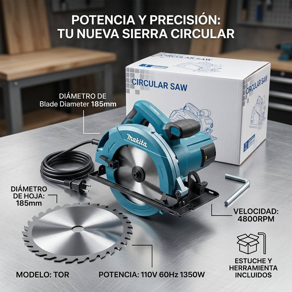 Sierra Circular de 7 Pulgadas – 1350W para Corte Preciso