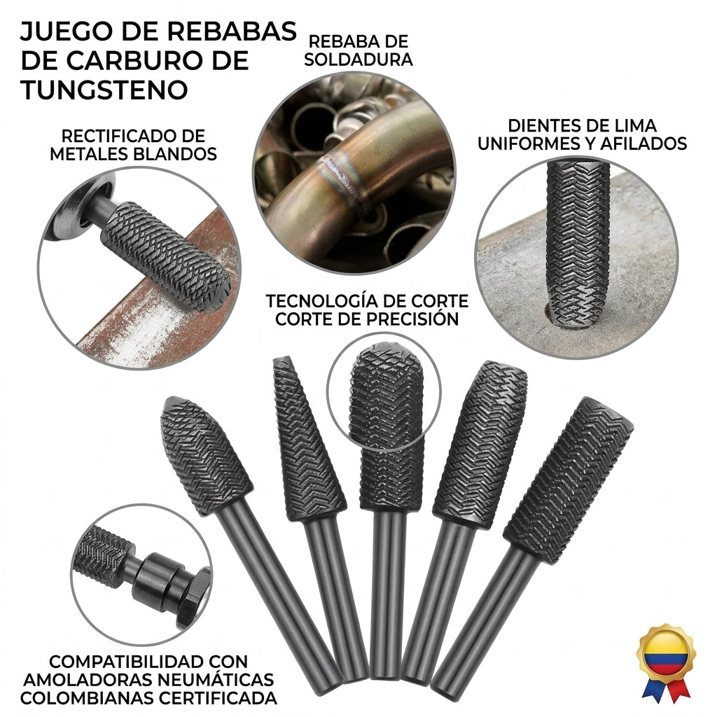 Fresas para Pulir Metal  por 5 Piezas