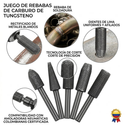 Fresas para Pulir Metal  por 5 Piezas