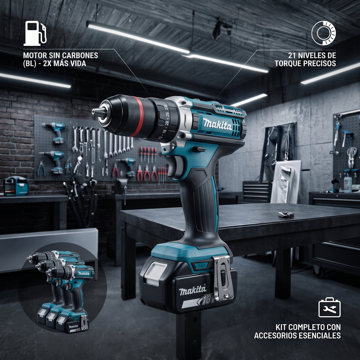 TALADRO MAKITA PERCUTOR INALÁMBRICO 24V