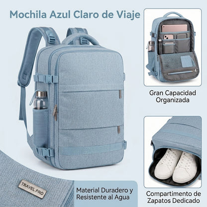 Mochila de Viaje Grande Multifuncional con Compartimento para Zapatos y Puerto USB