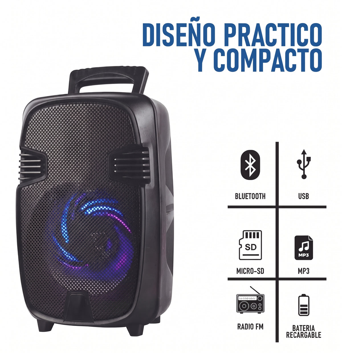 PARLANTE CABINA 8 PULGADAS RECARGABLE