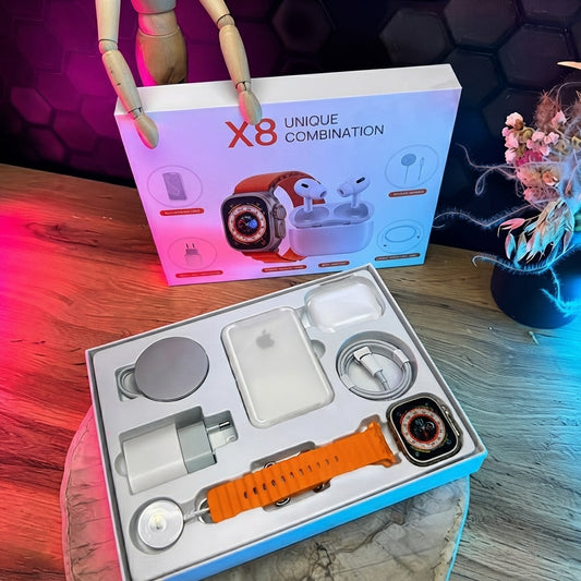 COMBO ULTRA RELOJ+AUDIFONOS X8