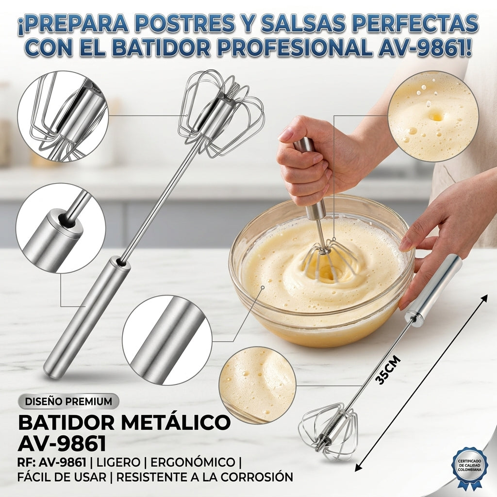 Batidor Semiautomático de Acero Inox