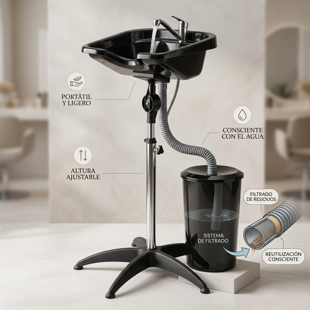 Lavacabezas Portátil para Cabello – Salón y Estética Profesional