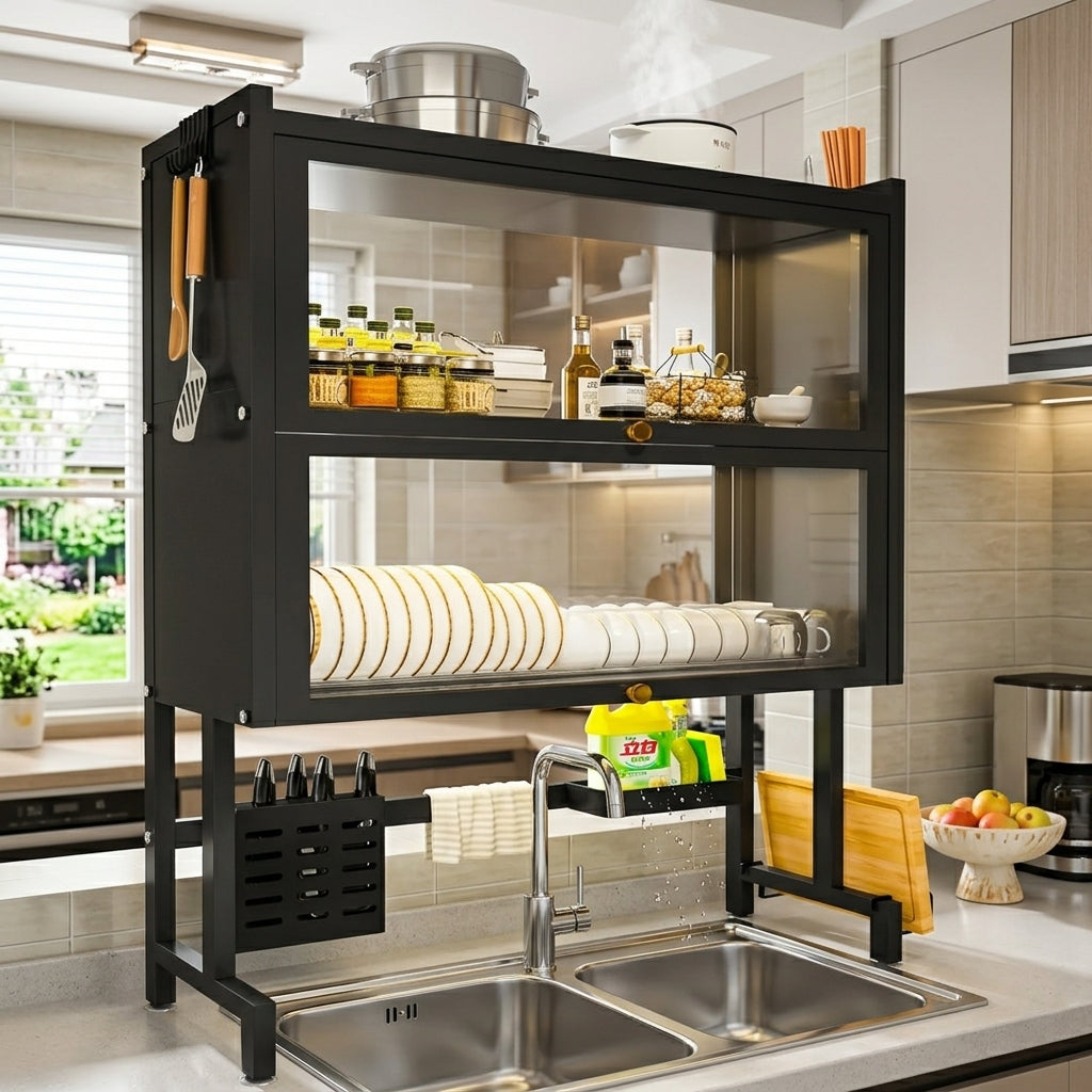 Platero Escurridor Doble Gabinete 85 cm – Organizador de Cocina