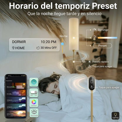 Lámpara de Piso Inteligente RGB con Foco WiFi E27