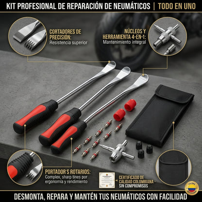 Kit de Herramientas para Cambio y Reparación de Neumáticos