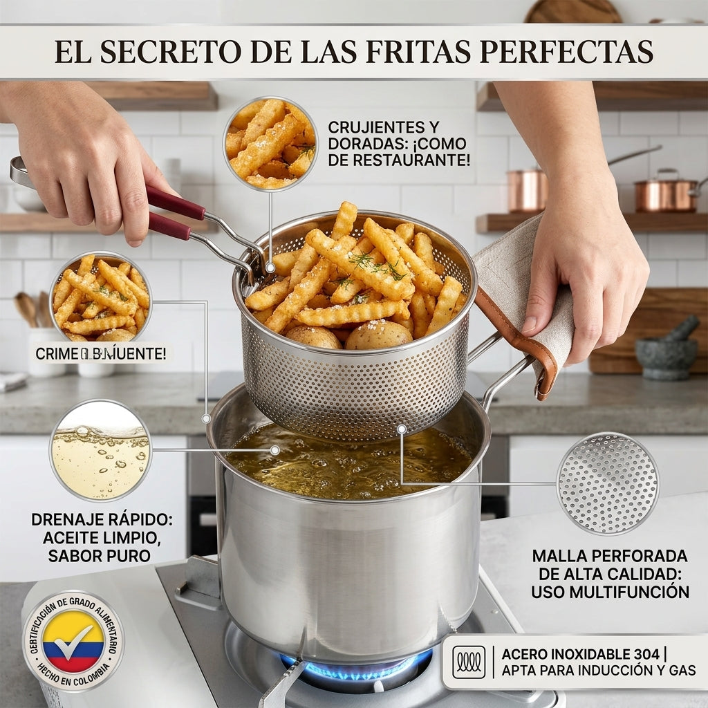 Olla Freidora Manual con Canastilla