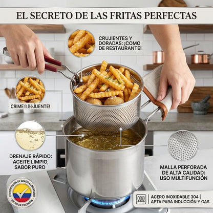 Olla Freidora Manual con Canastilla