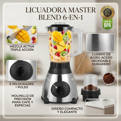 Licuadora y Molino Eléctrico 800 W – 1.5 Litros, 5 Velocidades