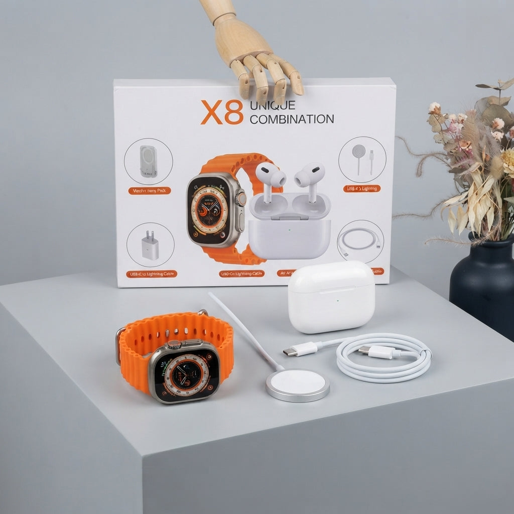 COMBO ULTRA RELOJ+AUDIFONOS X8