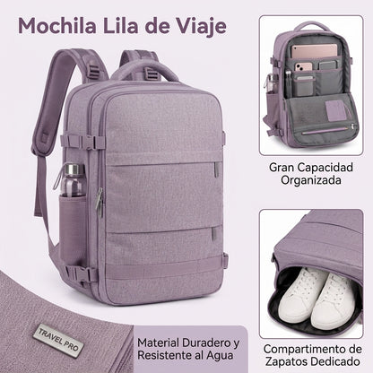 Mochila de Viaje Grande Multifuncional con Compartimento para Zapatos y Puerto USB
