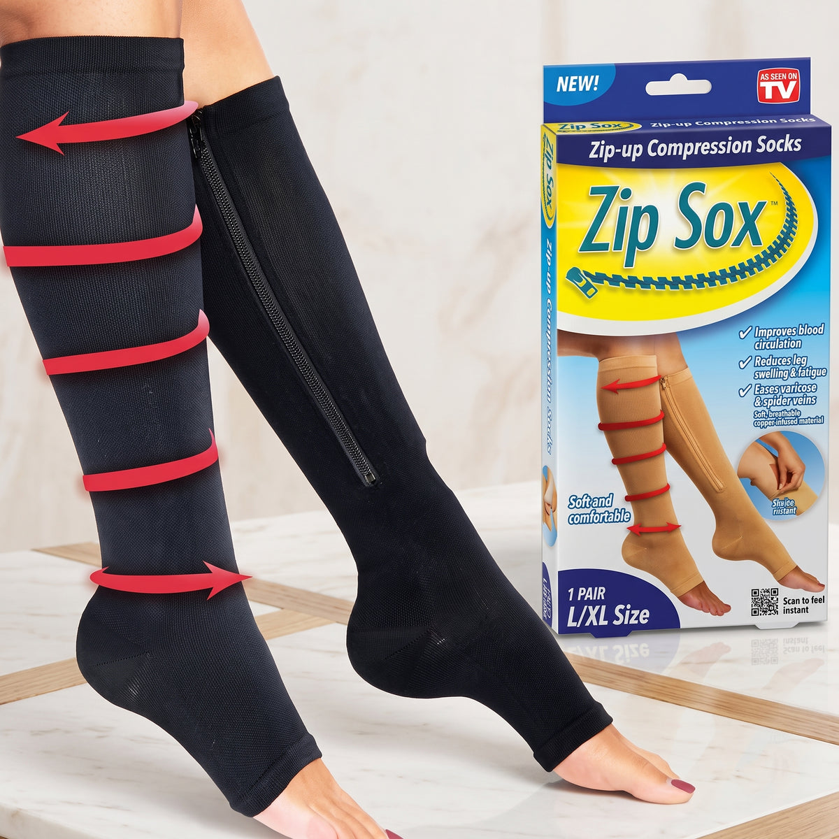 Medias de comprensión Zip Sox