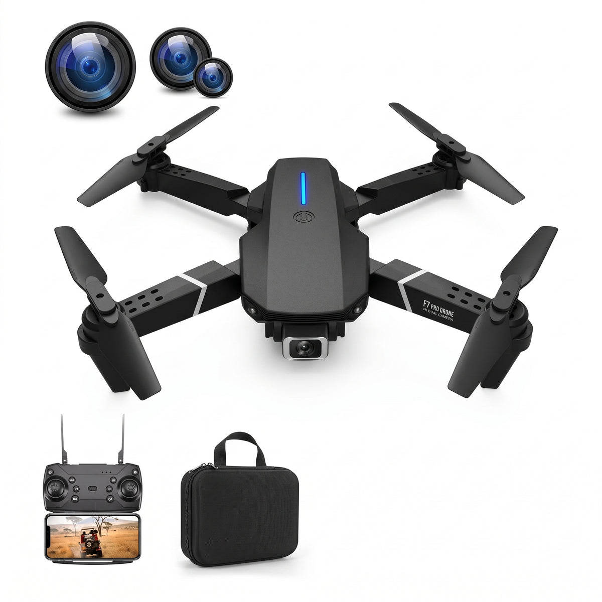 Dron E88 Pro Max Plegable +2 Baterias