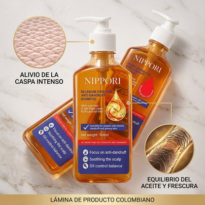 NIPPORI – Shampoo Anticaspa con Sulfuro de Selenio 360 ml