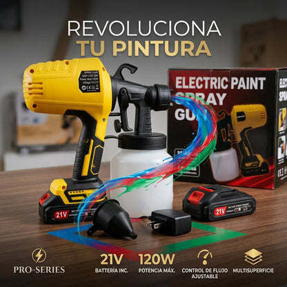 Pistola de Pintura Inalámbrica 21V con 2 Baterías – Pulverizador Eléctrico