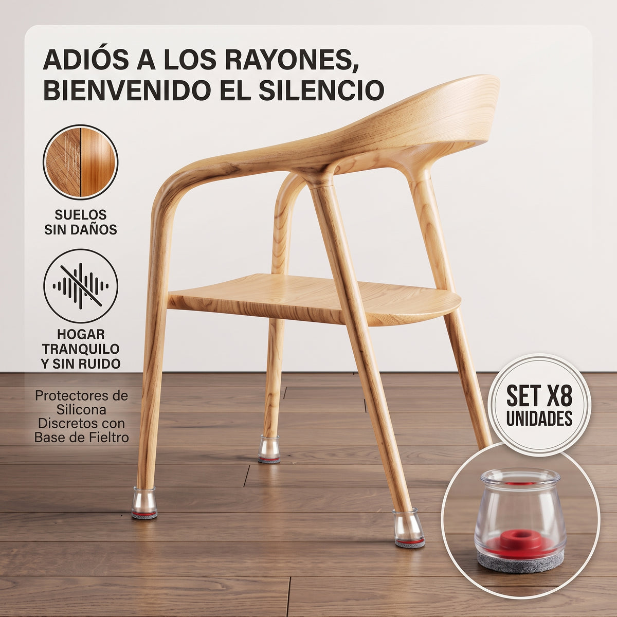 Set X8 Protectores En Silicona Para Pata