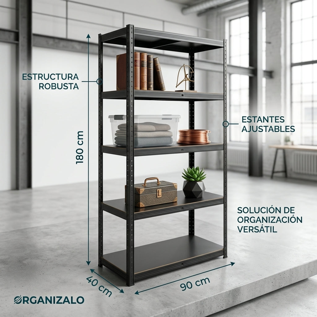 Estante Rack 5 Niveles NEGRO