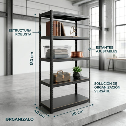 Estante Rack 5 Niveles NEGRO