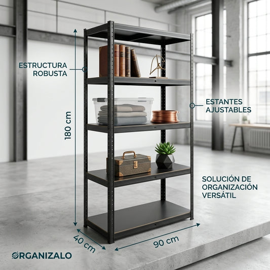 Estante Rack 5 Niveles NEGRO