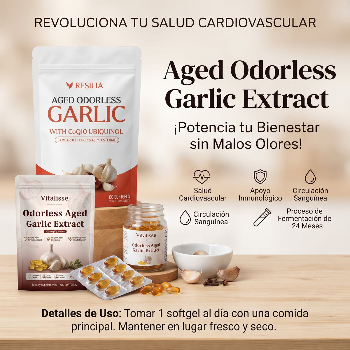 EXTRACTO DE AJO X 100 SOFTGELS PRO