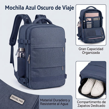 Mochila de Viaje Grande Multifuncional con Compartimento para Zapatos y Puerto USB