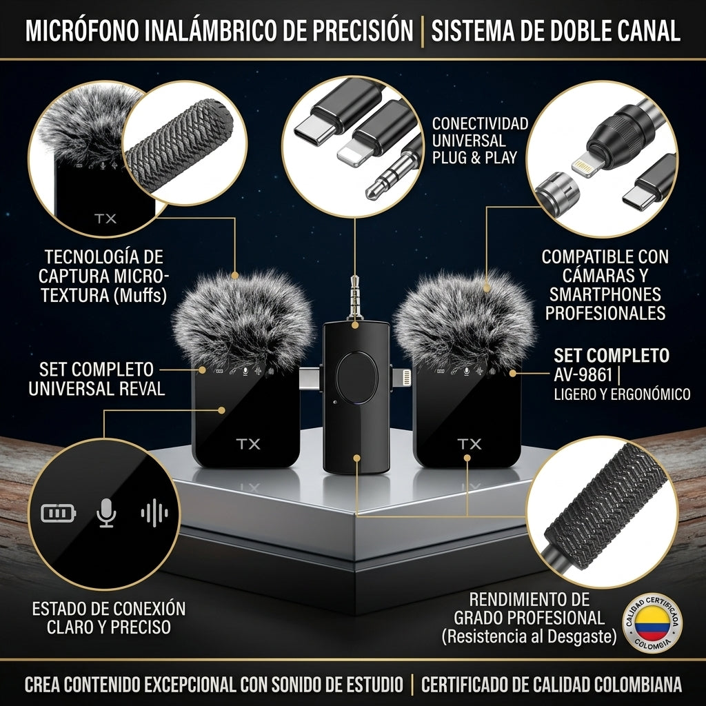 Micrófono Inalámbrico de Solapa F11-2