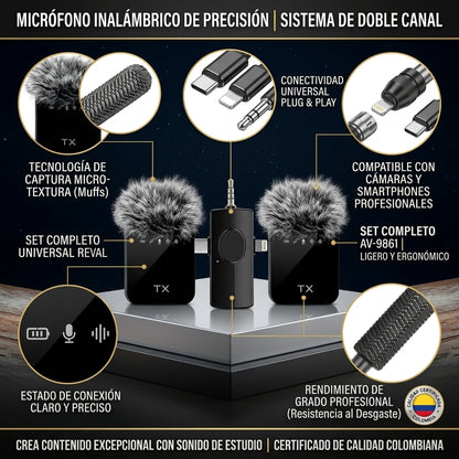 Micrófono Inalámbrico de Solapa F11-2