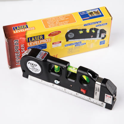 NIVEL LASER CINTA MÉTRICA CON 3 BURBUJAS