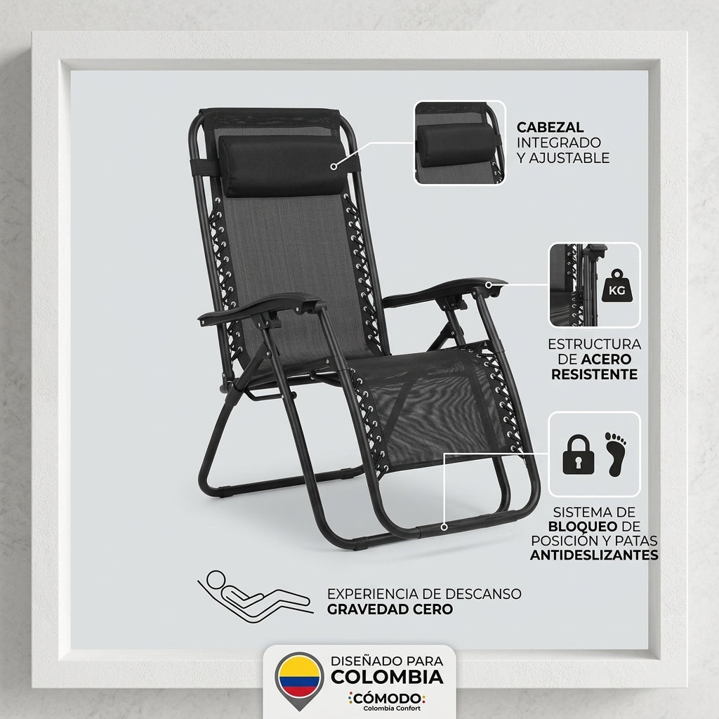 Silla Gravedad Cero Plegable Camastro