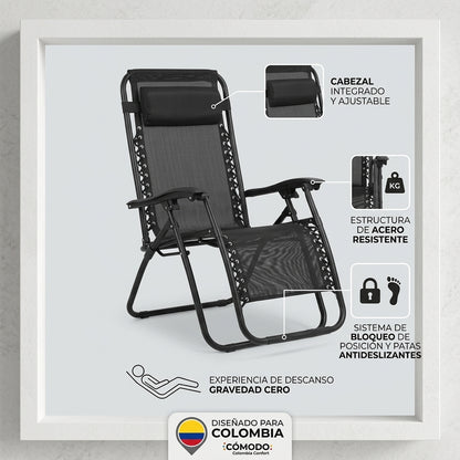 Silla Gravedad Cero Plegable Camastro