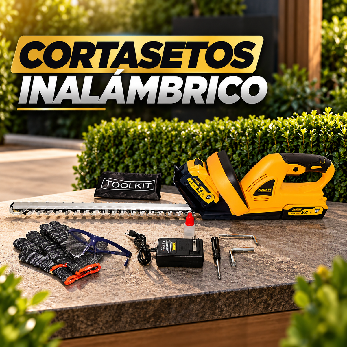 PODADORA DE JARDÍN PARA SETOS Y ARBUSTOS DEWALT