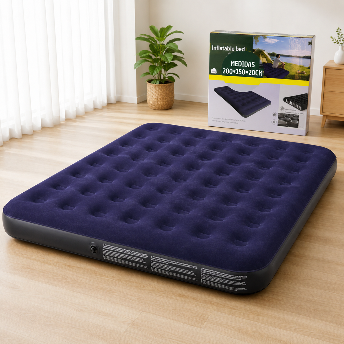 Colchón Inflable Doble 200cmx150cmx20cm