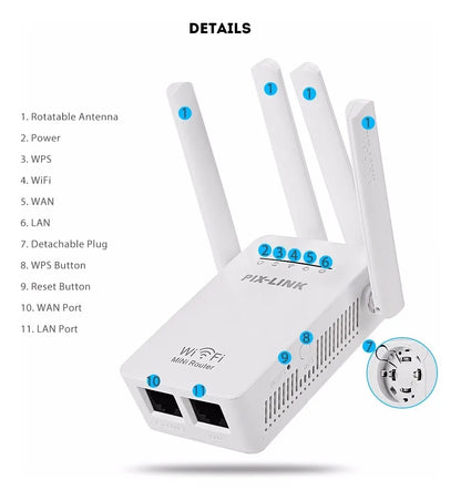 Amplificador de Señal y Router Inalámbrico